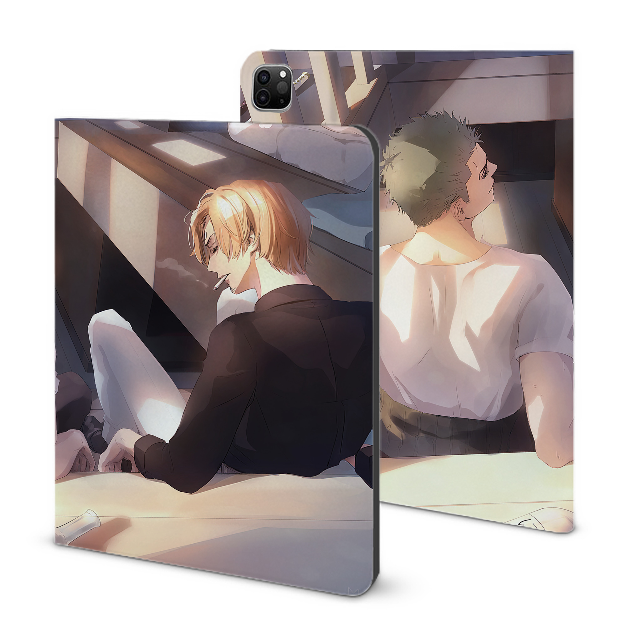 ワンピース ONE PIECE IPad ケース ブック型 PUレザー TPU 耐衝撃 軽量 薄型 ペン収納なし 全面保護 IPad 各モデル対応